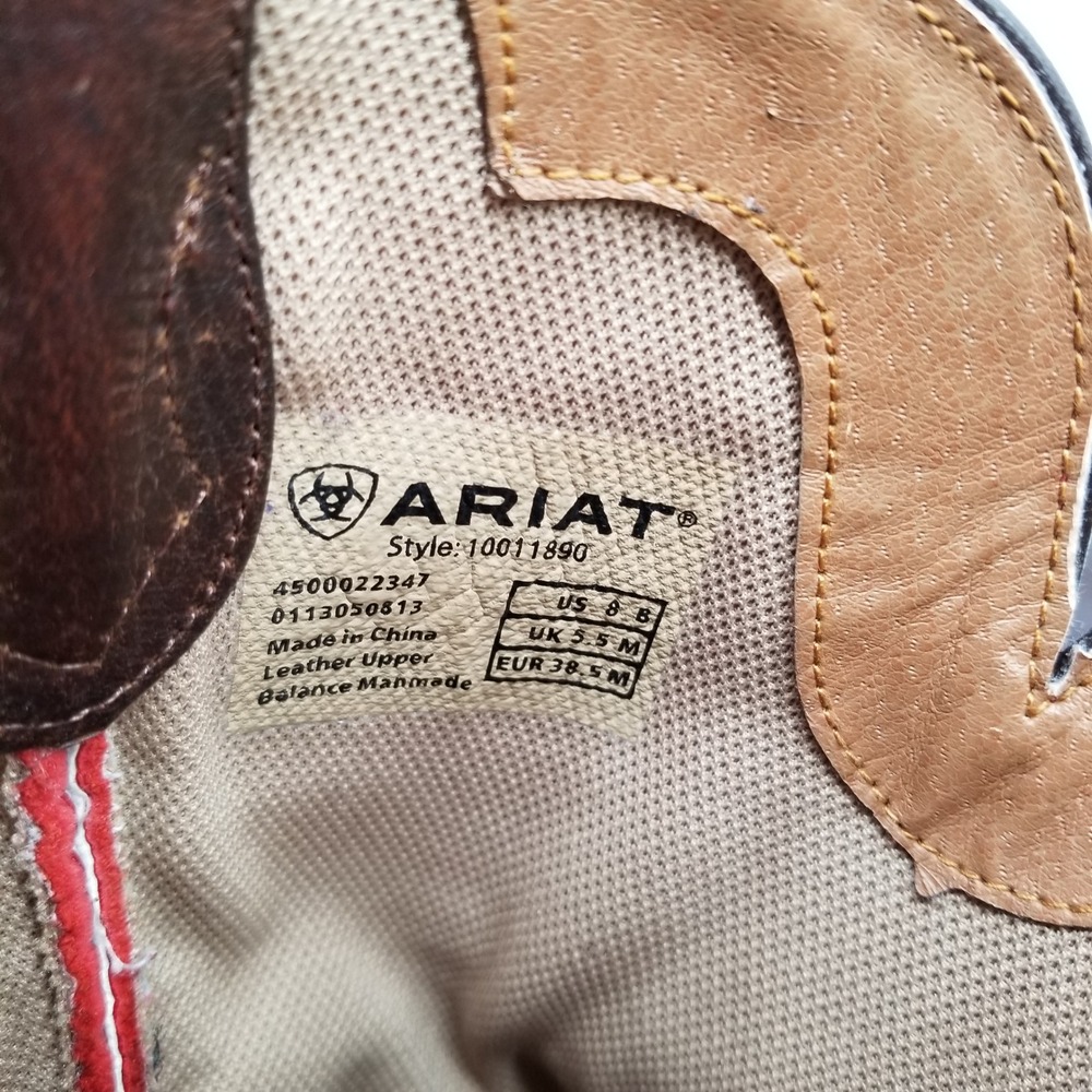 Ariat Quickdraw Western Boots Women 8 Brown Red Leather Square Toe 10011890 - Picture 6 of 8